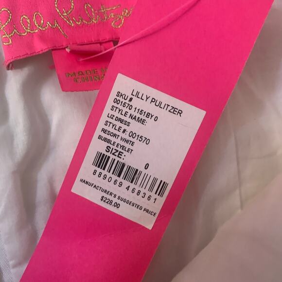 Lilly Pulitzer Liz white eyelet mini dress size 0 NWT - Picture 10 of 15